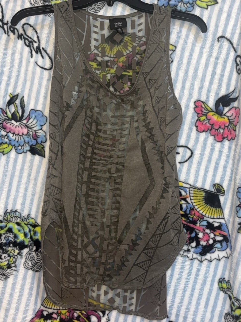 Mossimo Supply co olive green See thru shirt